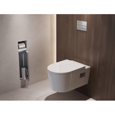 Hansgrohe XtraStoris Rock Porte-brosse WC - porte-rouleau - porte carrelable - blanc mat SW1590300