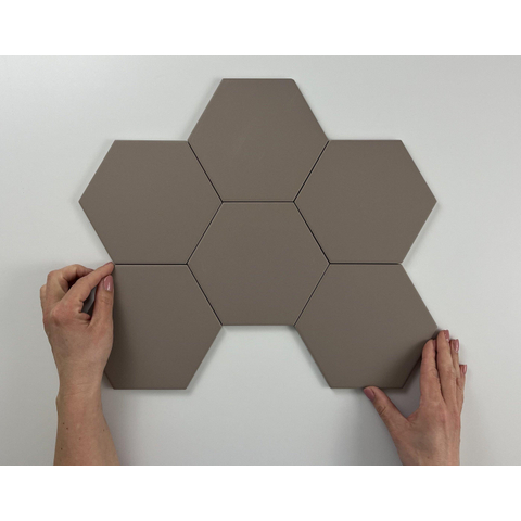 ÉCHANTILLON Terravito Bereno carreau mural et de sol - 15x17cm - 9mm - Hexagone - Taupe mat SW736021
