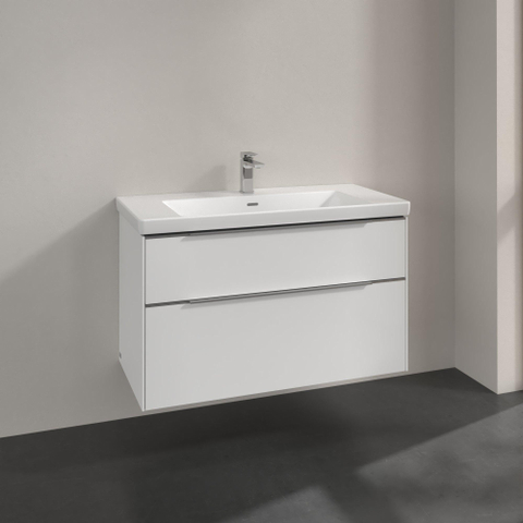 Villeroy & Boch Subway 3.0 wastafelonderkast - 97.3x57.9cm - 2 lades - Brilliant White (wit) SW641686