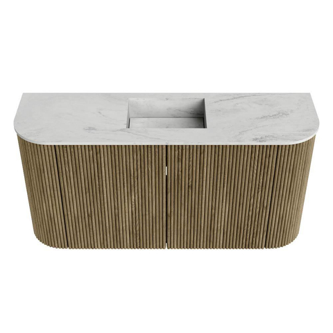 Mondiaz JOYA-DLUX 83.2cm meuble de salle de bains - arrondi gauche et droite couleur Dusk - Vasque FAYE position Milieu 1 trou de robinet couleur Opalo. SW1423381