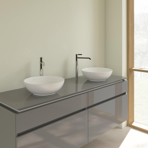 Villeroy & Boch Loop & friends vasque à poser - 38cm - ronde sans trop-plein CeramicPlus stone white SW644126