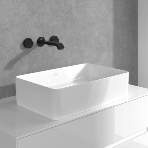 Villeroy & Boch Dawn wastafeluitloop set - zonder pop up afvoergarnituur - mat zwart SW974324
