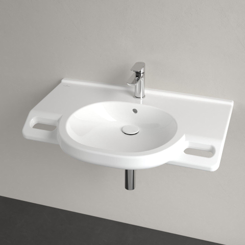 Villeroy & Boch ViCare lavabo - 81x56x18.5cm - avec trop-plein - CeramicPlus - blanc alpin SW654867