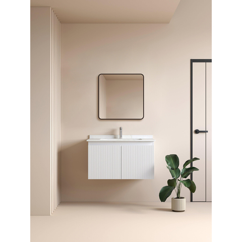 Saniclass Retro Line miroir – carré – 60 x 60 cm – Noir mat SW643417