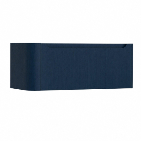 H&R Badmeubelen Juice Wastafelonderkast - 100x45x40cm - linkerhoek afgerond - 1 lade - geïntegreerde greep - blue oak SW1109909