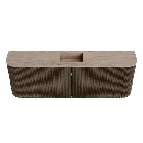 Mondiaz JOYA-DLUX Meuble de salle de bains 123.2cm - arrondis gauche et droite couleur Shadow - Vasque FAYE position Milieu 1 trou de robinet couleur Saba SW1425160