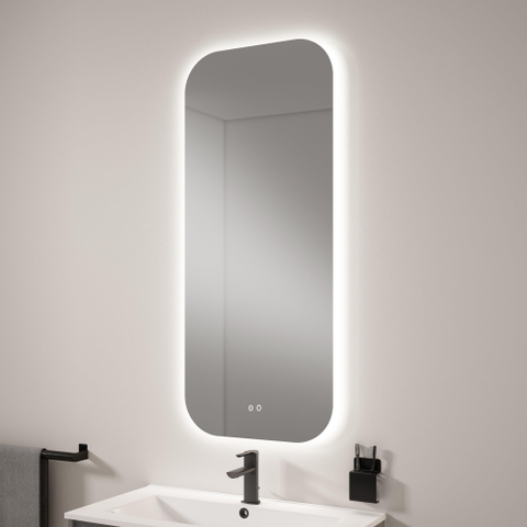 Saniclass Vygo Spiegel - 120x50cm - ronde hoeken - 6mm - LED verlichting - spiegelverwarming SHOWROOMMMODEL SHOW26991
