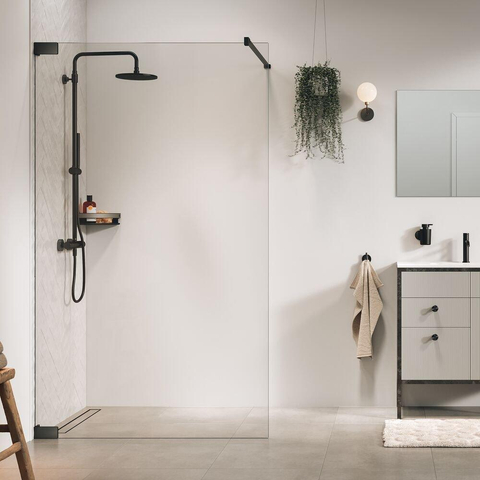 Sealskin Pure inloopdouche - 120x200cm - helder glas - 8mm - gunmetal SW1079890