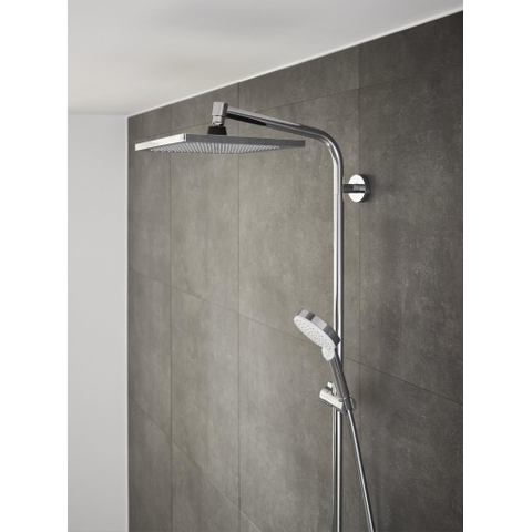 Hansgrohe Crometta e 240 - 1jet - showerpipe: - met Ecostat - 1001 CL douchekraan thermostatischHOH=15cm - met E - 24 - thermostaat - hoogglans chroom SW73205