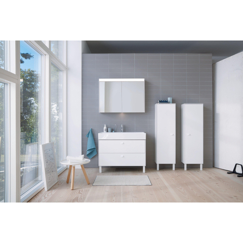 Duravit Vero air (meubel) wastafel - met kraangat - met overloop - 100x47cm - met wondergliss - wit SW156885