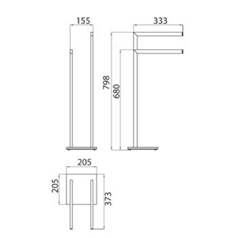 Emco Loft dubbele handdoekhouder staand model chroom SW74533