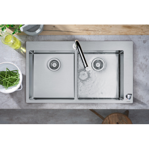 Hansgrohe Metris Select M71 2-gats - 1 greeps keukenkraan - met uittrekbare. vuistdouche - hoogglans chroom SW541876