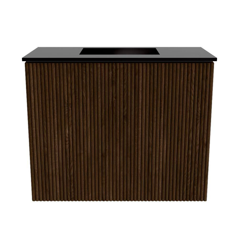 Mondiaz JOYA 50cm meuble de toilette - couleur Walnut - Vasque FAYE position Milieu Sans trou de robinet couleur Urban SW1421318