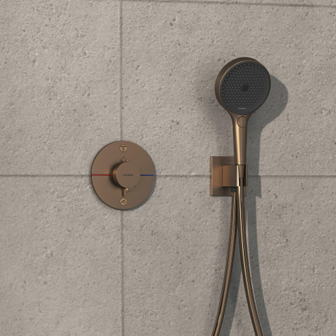 Hansgrohe Showerselect comfort s Thermostaat - inbouw - voor 2 functies - met geïntergreerde zekerheidscombinatie volgens EN1717 - geborsteld brons SW918025
