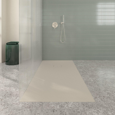 Villeroy & Boch Ecora douchebak - 170x80x4.5cm - afvoer korte zijde - almond (beige) SW1559011