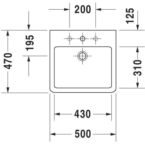Duravit Vero Wastafel - met kraangat - met overloop - 50x47cm - wit 0305328
