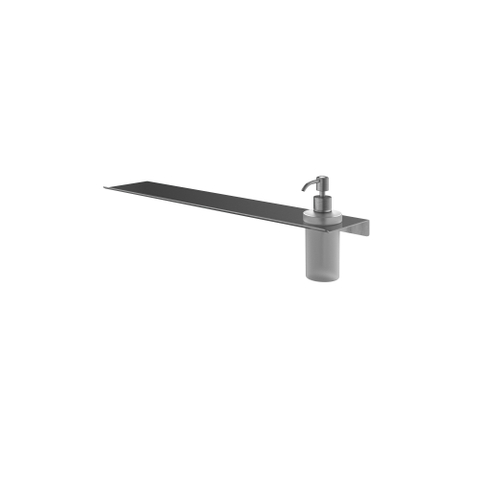 Hotbath &MORE Zeepdispenser - glas - voor planchet serie - PVD - geborsteld gunmetal (antraciet) SW1246018