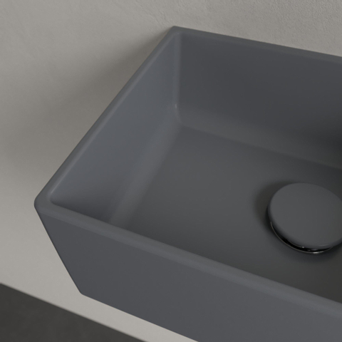 Villeroy & Boch memento 2.0 fontein - 40x26cm - 1 kraangat - zonder overloop CeramicPlus - Graphite (mat grijs) SW354340