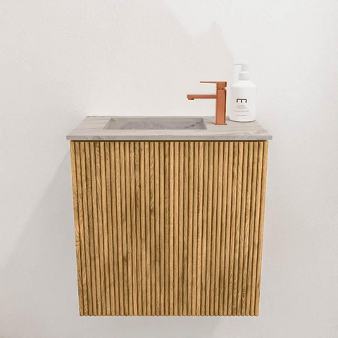 Mondiaz JOYA-DLUX Meuble de toilette 40cm - couleur Oak - Vasque FAYE position Gauche 1 trou de robinet couleur Glace SW1421937