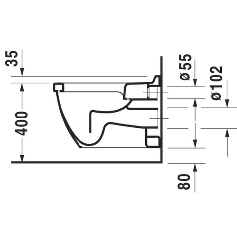 Duravit Starck 3 WC suspendu – à fond plat – profondeur 54 cm – blanc brillant 0314757