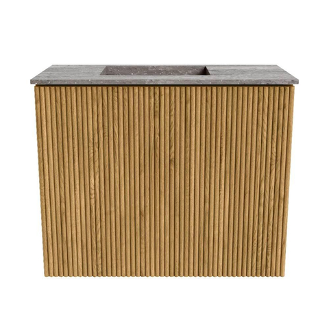 Mondiaz JOYA-DLUX 50cm toiletmeubel - kleur Oak - Wastafel FAYE positie Links Zonder kraangat kleur Oza. SW1424091