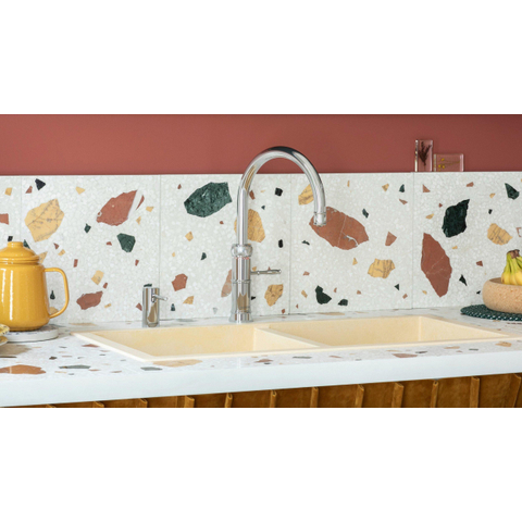 Quooker Classic Fusion Round kokendwaterkraan - draaibare uitloop - Combi reservoir - Warm / kokend water - Chroom SW299641
