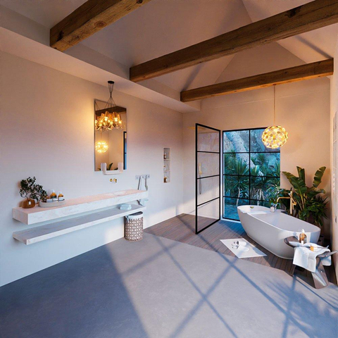 Mondiaz ALAN-DLUX Ensemble de meuble - 200cm - meuble Ostra mat - 0 tiroirs - Lavabo Cloud Ostra suspendu - vasque Droite - 0 trous de robinet SW809225