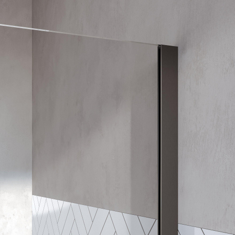 BRAUER Stellar Cabine de douche - 160x80x200cm - porte battante - revêtement verre - réversible - verre clair - gunmetal brossé PVD SW1418049