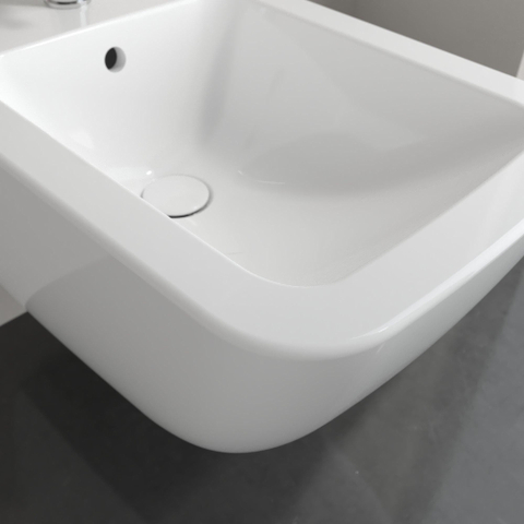 Villeroy & Boch venticello wandbidet - met 1 kraangat - 37.5x56cm - met overloop - White Alpine (glans wit) 1025162