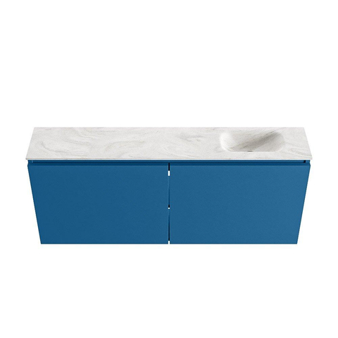 MONDIAZ TURE-DLUX Meuble de toilettes 120 cm Jeans. Lavabo EDEN Ostra position à droite. Avec 1 trou de robinet. SW1104926