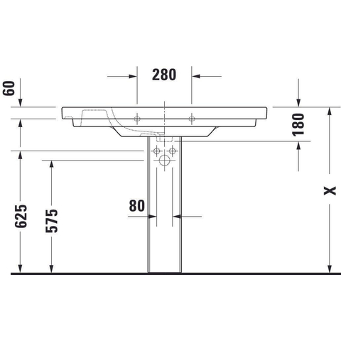 Duravit D-code Meubelwastafel - 105x48cm - met 1 kraangat - met overloop - wit GA87573