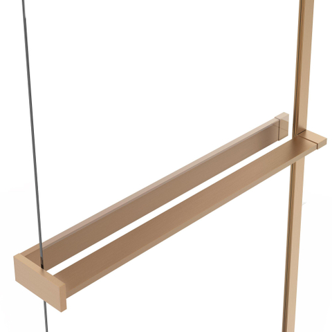 Fortifura Galeria handdoekrek voor inloopdouche - klemmen - 140cm - inkortbaar - geborsteld koper SW1212782