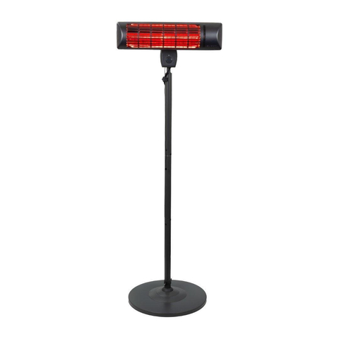 Eurom Chauffage de terrasse Q-time Golden 1800S Chauffage de patio 200x54x14cm 1800watt debout noir SW539062