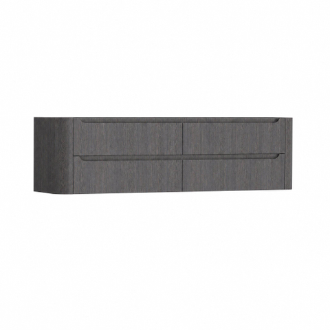 H&R Badmeubelen Juice Wastafelonderkast - 180x45x50cm - afgeronde hoeken - 4 lades - geïntegreerde greep - Wenge SW1491631