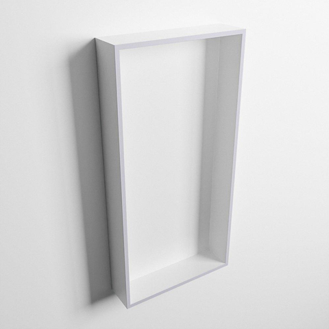 Mondiaz Easy nis 29.5x59.5x8cm voor Inbouw/opbouw 1 open vak Solid surface Talc/Cale SW643664