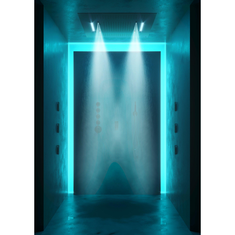 Hotbath Mate douche de tête encastrée carrée 95x95cm avec éclairage LED chrome SW61995