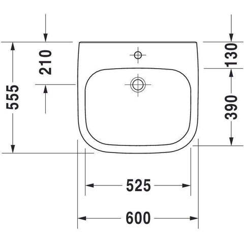 Duravit D Code Vital wastafel 60x55cm met kraangat zonder overloop wit 0295861