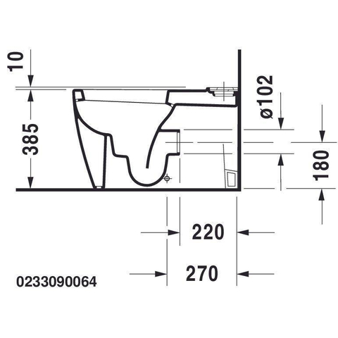 Duravit Starck 1 duoblokpot diepspoel universeel zonder reservoir wit 0295910