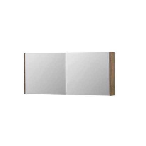 INK SPK1 spiegelkast – 140x60x14 cm – 2 deuren, dubbelzijdige spiegeldeuren – Naturel Eiken mat SW454728