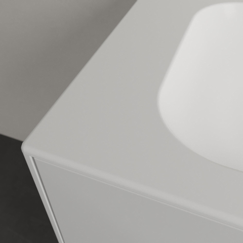 Villeroy & Boch finion meubelwastafel - 1 kraangat - 80x50cm CeramicPlus - zonder overloop - Stone White (mat wit) SW209572