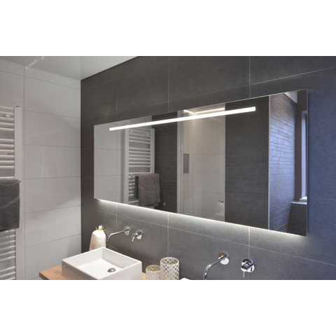 LoooX ML1-Line miroir – 120 x 70 cm – LED directe et indirecte en bas – commande tactile – Aluminium GA83911