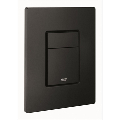 QeramiQ Dely Toiletset - Grohe inbouwreservoir - mat zwarte bedieningsplaat - rechthoek toilet - zitting - matte black (mat zwart) SW656916