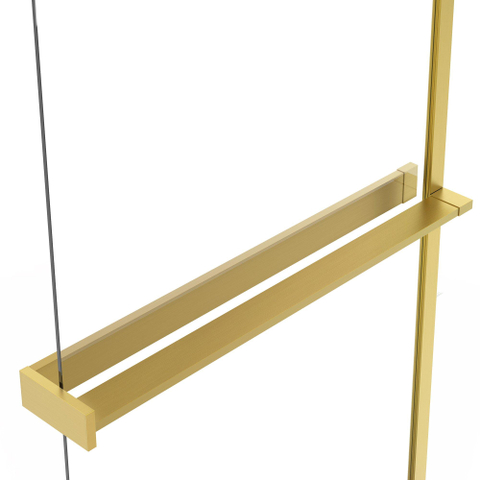 FugaFlow Eccelente Porte-serviettes Acces pour douche à l'italienne - pinces - raccourcissable - laiton brossé (or) SW1408651