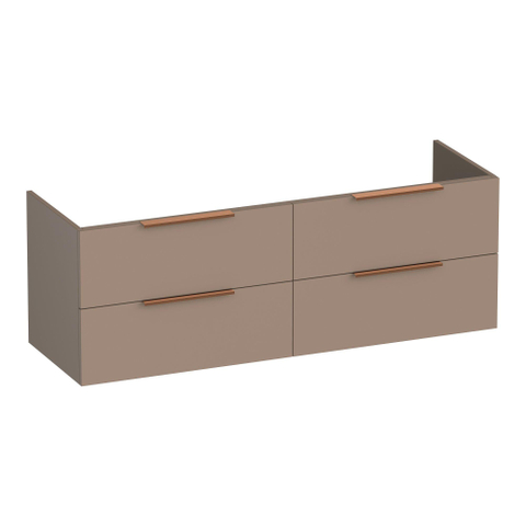 BRAUER Elevate meuble sous-lavabo 140 sans poignées rapportées 4 tiroirs softclose et 2 découpes pour siphon - moka mat SW1200106