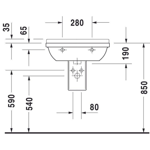 Duravit Starck 3 Wastafel - 60x45cm - wit 0312541