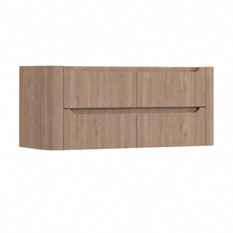 H&R Badmeubelen Juice Wastafelonderkast - 120x45x50cm - afgeronde hoeken - 4 lades - geïntegreerde greep - charleston SW1489995