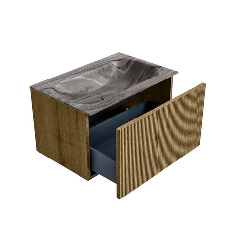 MONDIAZ KURVE-DLUX 70cm badmeubel kleur Dusk met 1 lade en 0 deuren. Wastafel BIG SMALL Midden zonder kraangat Sombra. SW1433836
