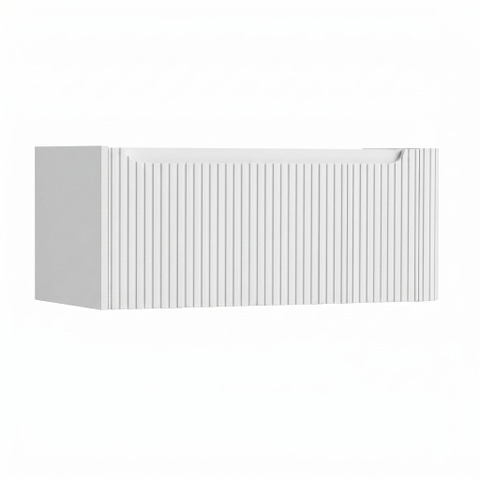 H&R Badmeubelen Juice Wastafelonderkast - 100x45x40cm - rechterhoek afgerond - 3D-front - 1 lade - geïntegreerde greep - wit hoogglans SW1259646