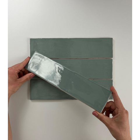 ÉCHANTILLON Terravito Pavero Carreau mural - 7,5x30cm - 8.6mm - Jade (Vert) SW736230