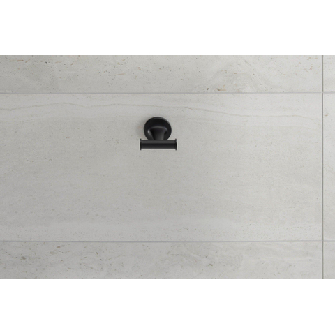Duravit Starck T Handdoekhaak dubbel - 6x7.6cm - mat zwart SW297089